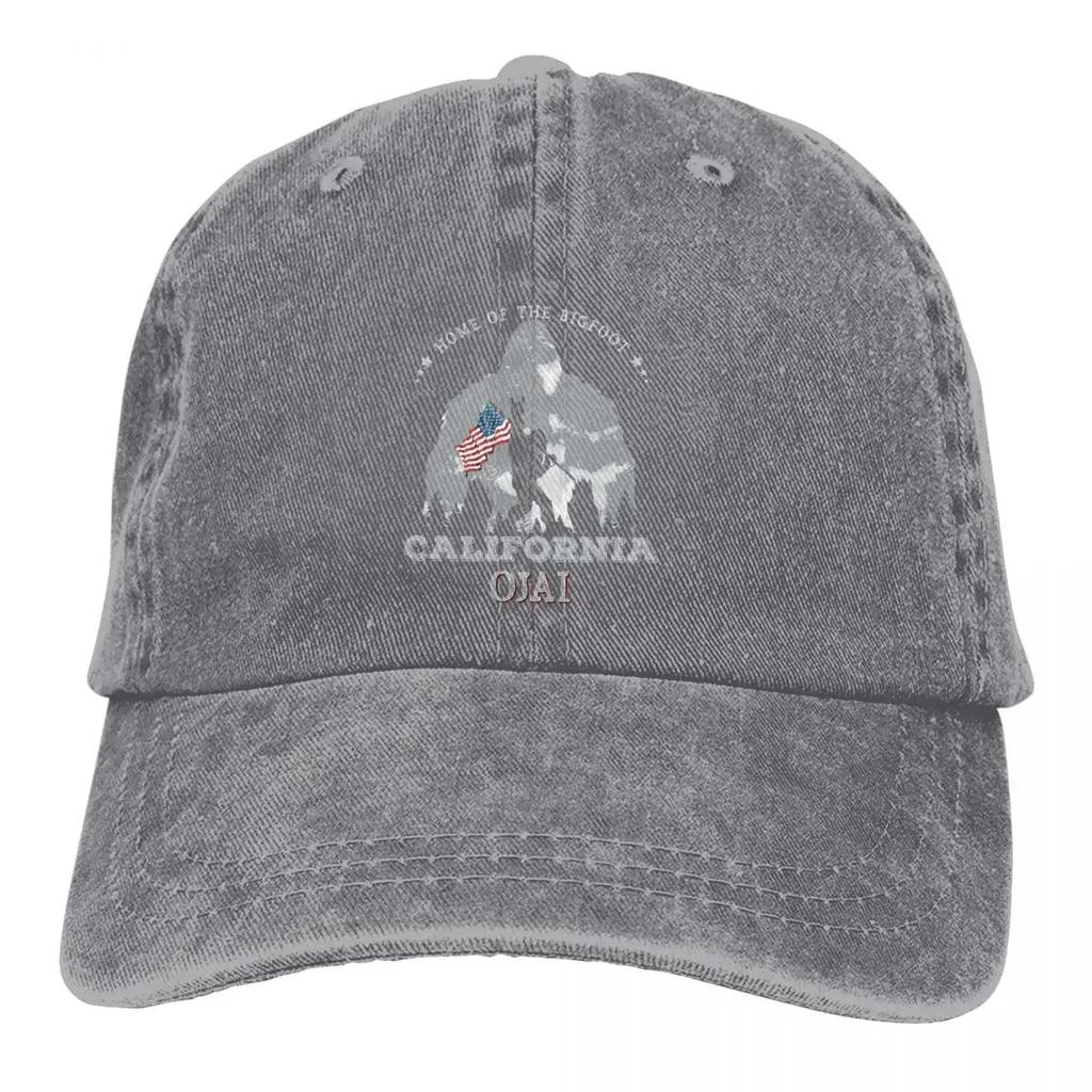 Men's Baseball Cap California Ojai American Flag Forest Classic Trucker Snapback Cowboy Caps Dad Hat Bigfoot Sasquatch Golf Hats
