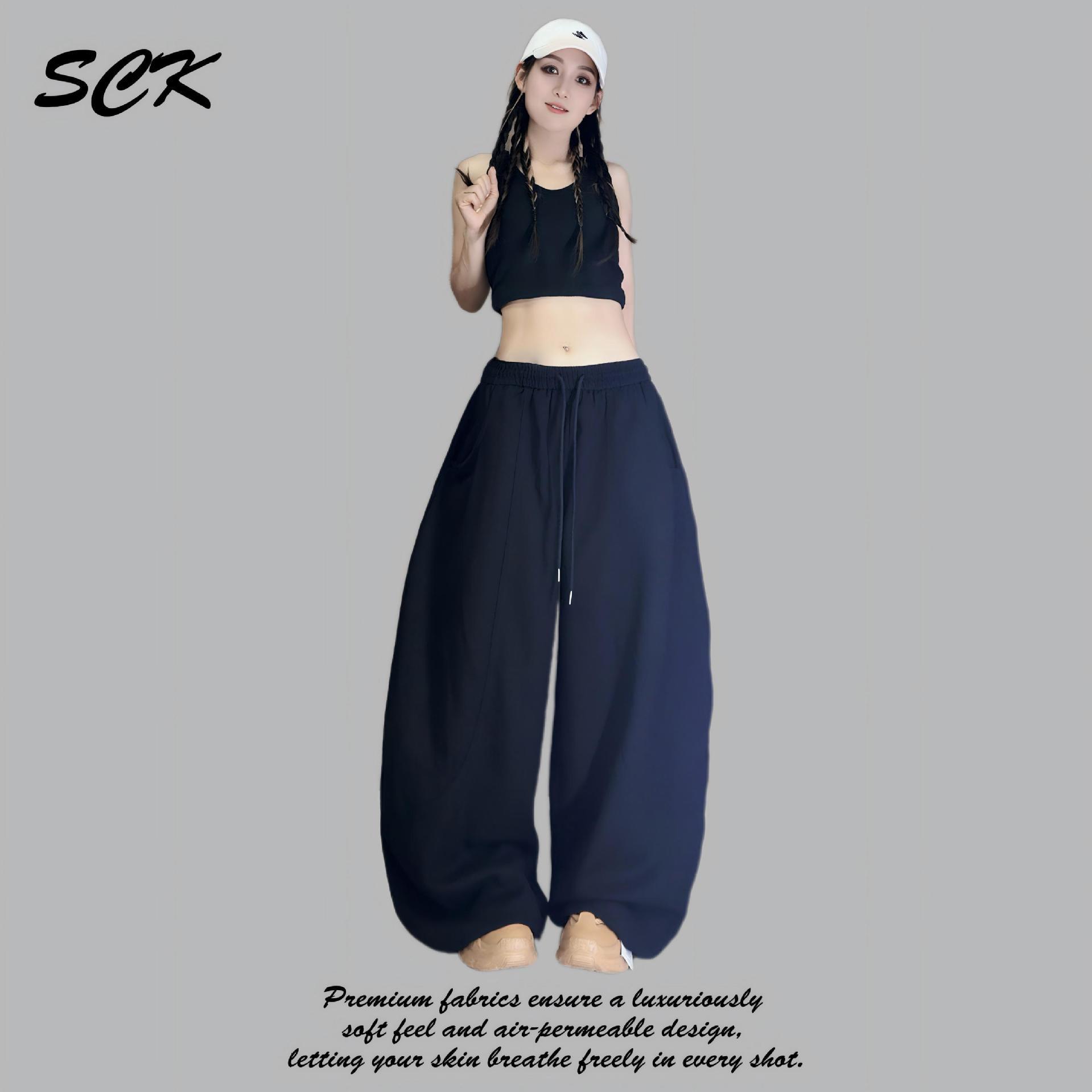 

SCK Retro Camouflage Paratrooper Pants - Fashionable Wide-Leg Solid Color Slim Fit (Model 6012) Extra Large чорний