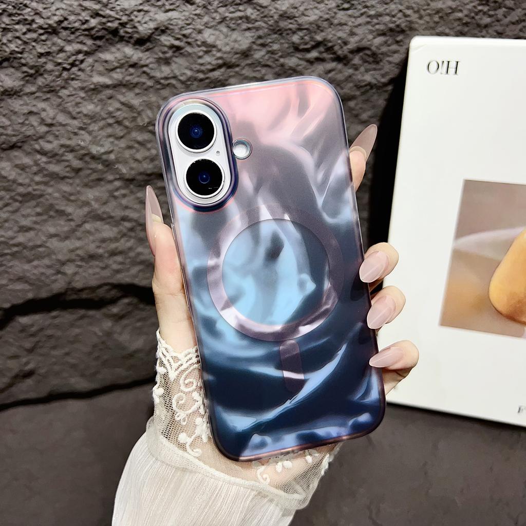 For iPhone 16 Case Compatible with MagSafe Ink Painting IMD PC+TPU Phone Cover