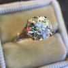 Art Style Round Super Flash Diamond Ring Jewelry