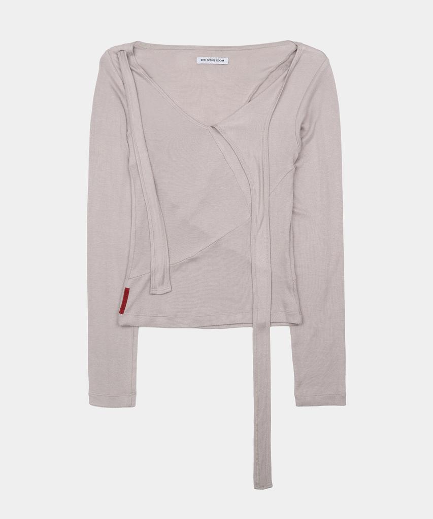 Lipeullegtibeulum Shoulder Tie T-Shirt (Ash Beige)
