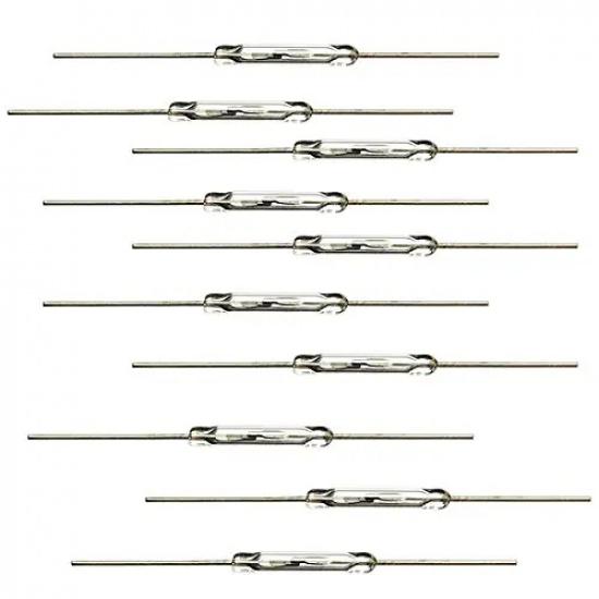 10pcs N/O Reed Switch Magnetic Switch 2 * 14mm Normally Open Magnetic Induction Switch