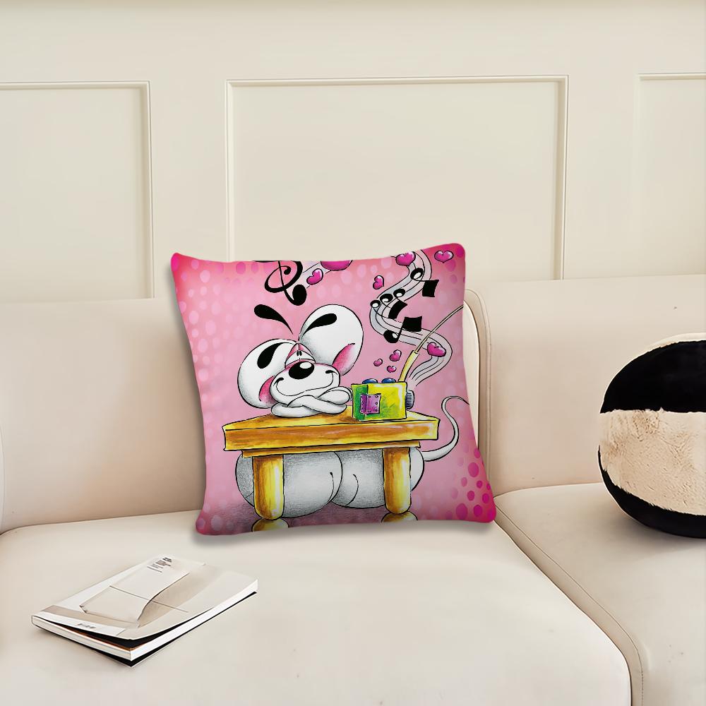 Kissenbezug mit Cartoon-Ratte, D-Diddl-Bezug, Dekoration für Zimmer, Zuhause, Sofa, Wohnzimmer, Büro, Auto, nordische Schlichtheit
