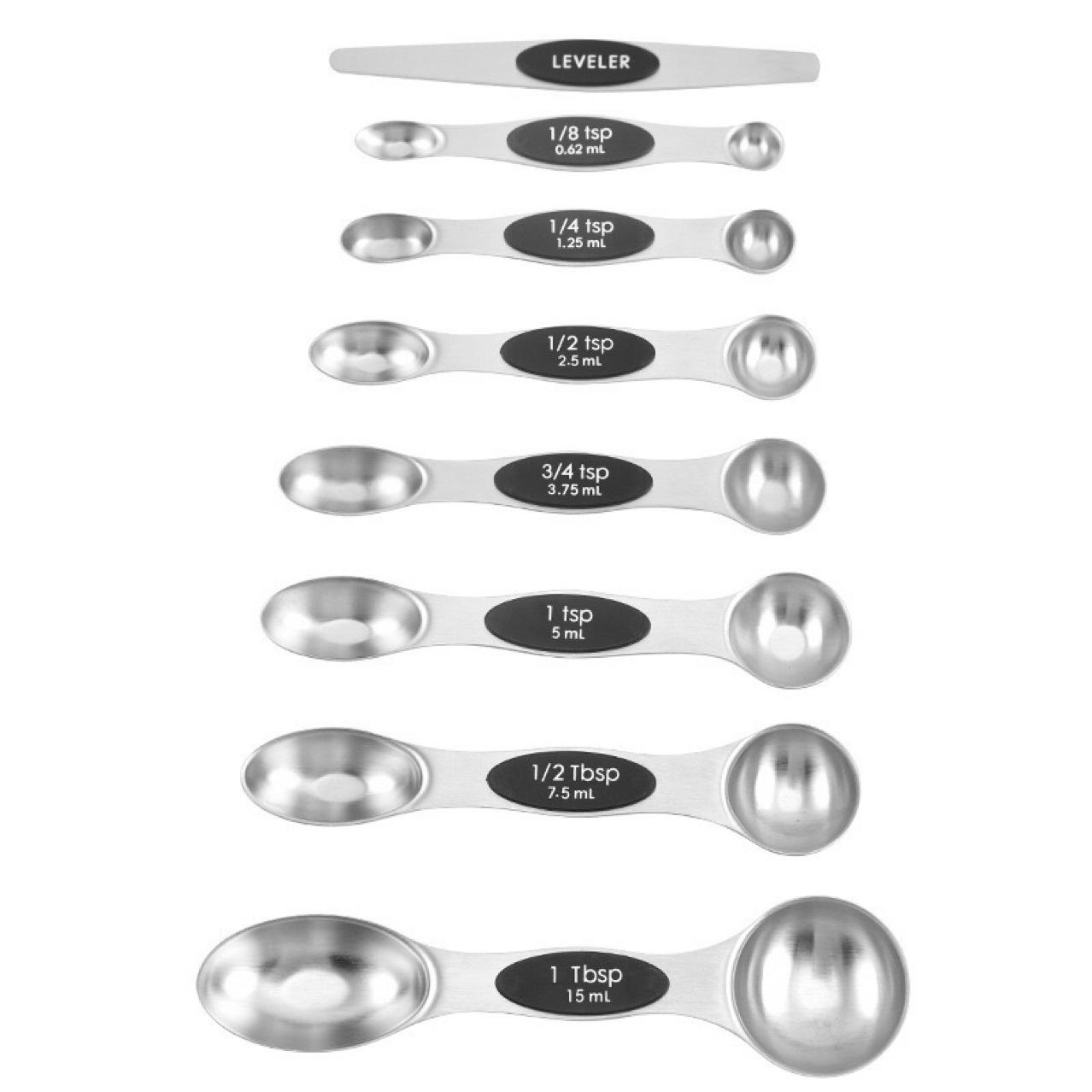 In-Stock 89-Piece Stainless Steel Double-Ended Measuring Set with Magnetic Measuring Cups, Spoons, and Scrapers