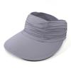 Wide Brim Sun Visor Hat UV Protection High Ponytails Visor Cap Trendy Empty Top  for Women