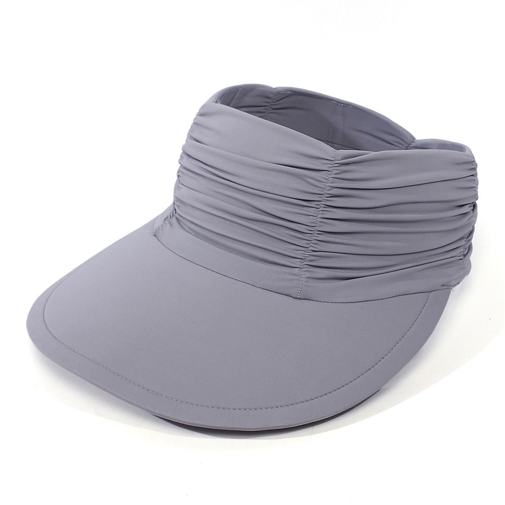 Wide Brim Sun Visor Hat UV Protection High Ponytails Visor Cap Trendy Empty Top  for Women
