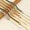 1pc AAA Cubic Zirconia Stone Bracelets Gold Color Stainless Steel Metal Chain Bracelet for Women Punk Hip Hop Jewelry Wholesale