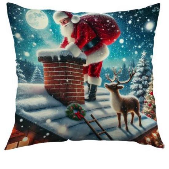 

Рождественская наволочка для дома, мультяшная наволочка для диванной подушки с принтом, украшение для гостиной 45cm*45cm