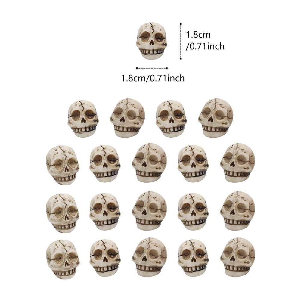 20PCS Resin Mini Skull Figurine Lightweight Ghost Decorative Statue  Halloween Supplies