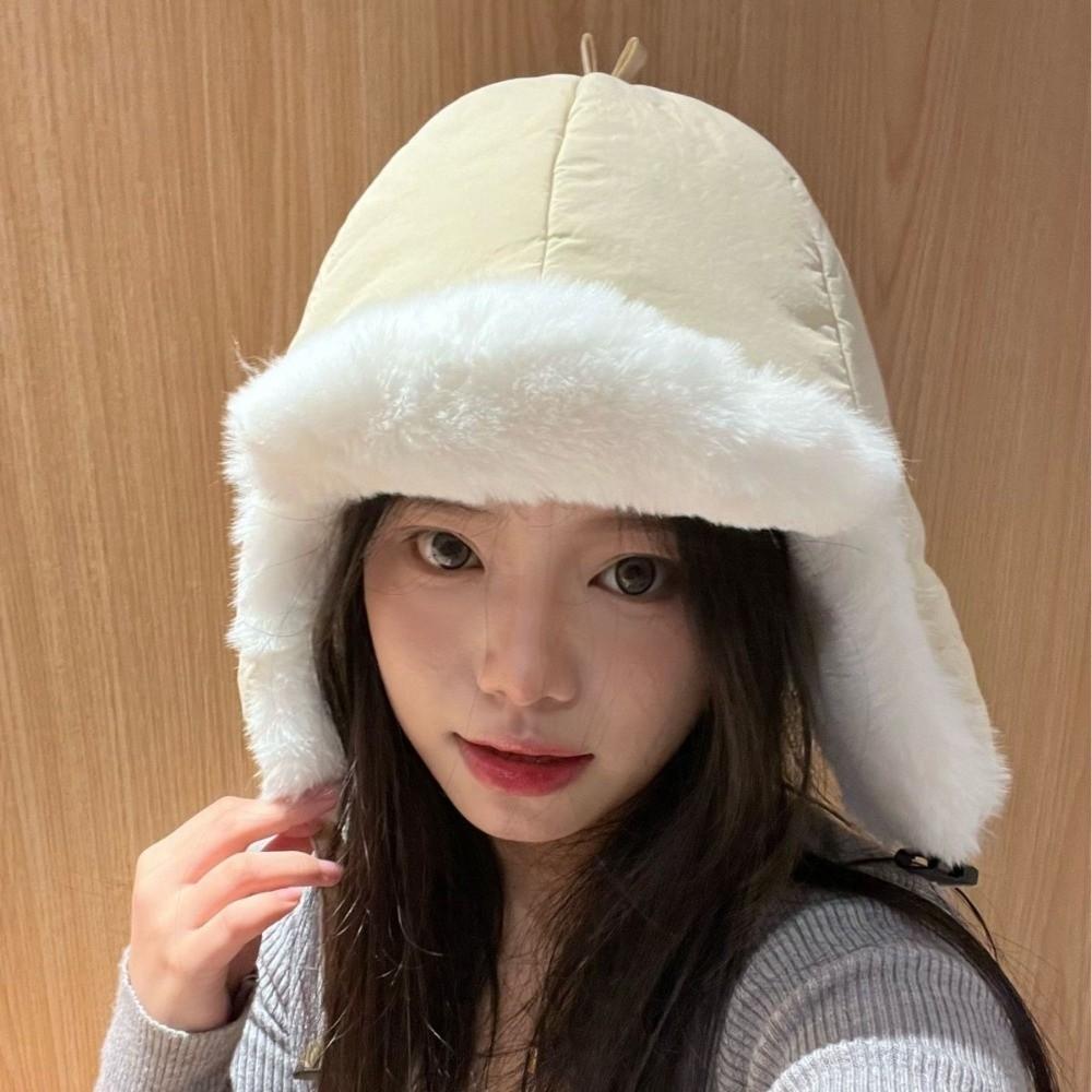 Thickened Winter Pilot Hat No Eaves Women Hat Fashion Ear Protective Hat  Skiing