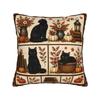 Halloween Black Cats Square Pillow Case Witchy Kitty Cushion Cover Awesome Zipper Decor Pillowcase for Home 40x40cm
