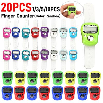 20-1PCS Finger Counter Click Mini Stitch Marker Row Knitting Electronic Counters LED Digital Tally Counter Clicker Tool