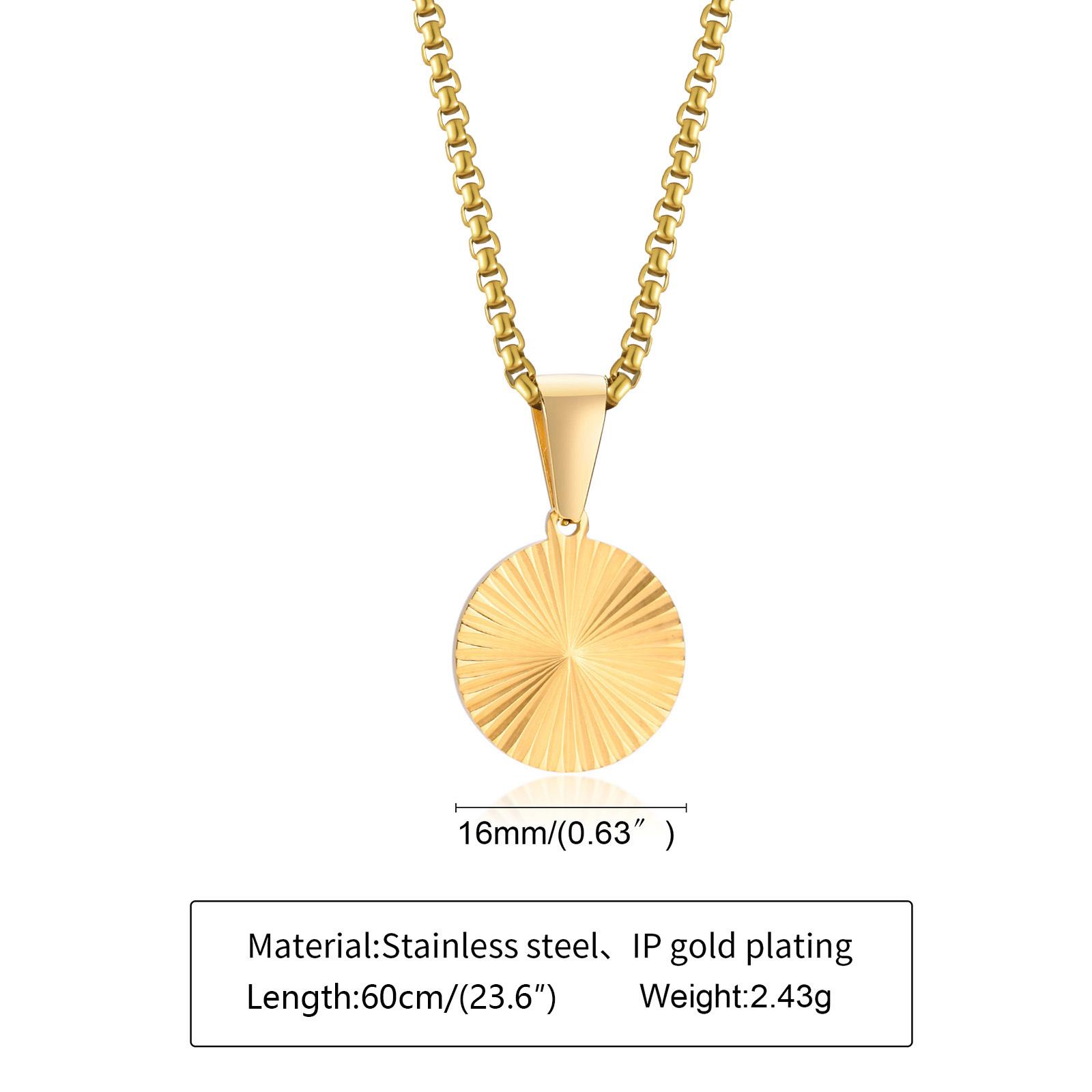 

Mens Square Pendant Necklaces,Embossing Radiation Sunburst Stainless Steel Pendant Necklaces,Stylish Jewelry Gifts 60cm