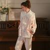 Women’s Plush Sleeping Suits Sexy Thick Velvet Embroidered Outer Robe and Pants Lounge Pajamas Comfortable Clothing