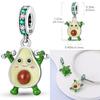 Copper Fruit Green Series Sisters Avocado Cactus Pineapple Strawberry Charms Pendant Charms Fit Bracelet Handmade Jewellery