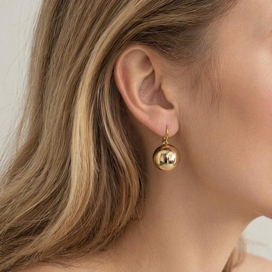 1 Pair Ball Dangle Earrings for Women, Metal Round Ball Drop Earrings, Sliver Gold Plated Jewelry Gifts