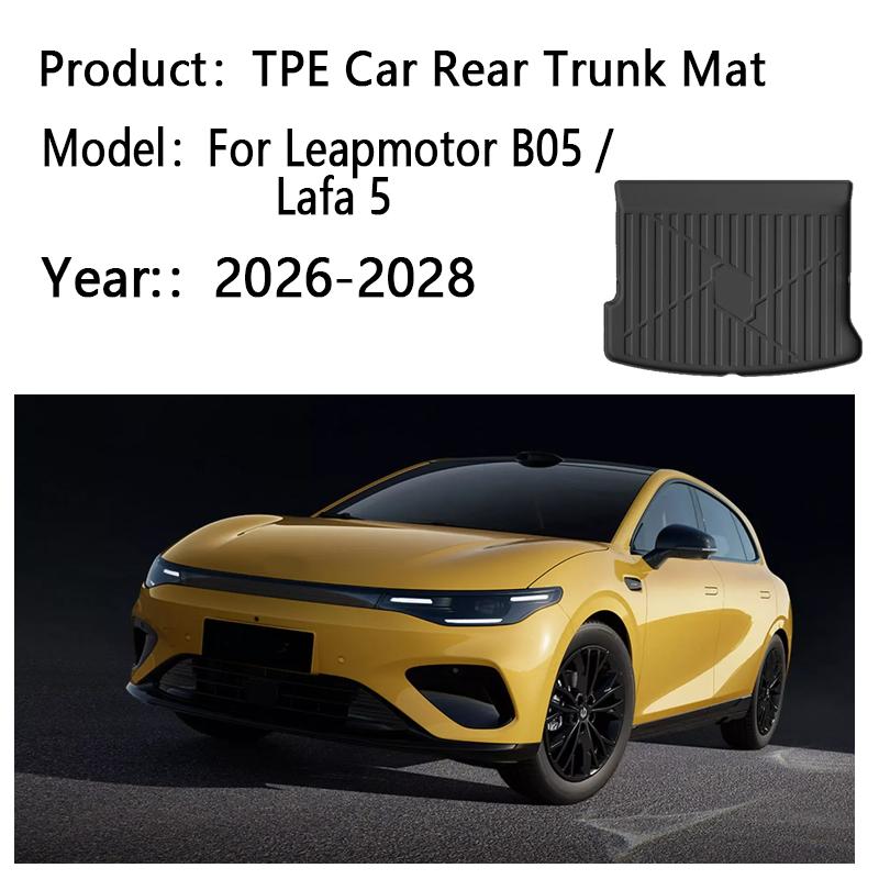 Car Rear Trunk Mat For Leapmotor B05 Lafa 5 2026 2027 2028 TPE Carpet Storage Pad Cargo Tray Cushion Boot Mats Car Accessories
