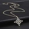 Celtic Knot Titanium Steel Pendant with Cutout Design Square Shape Food Grade Necklace for Women