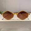 New In Vintage Luxury Brand Designer Irregular Rhombic Sunglasses Women For Men Sun Glasses Trendy Punk Popular Pink Shade Uv400