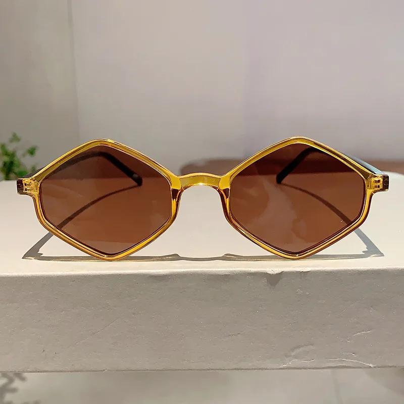 New In Vintage Luxury Brand Designer Irregular Rhombic Sunglasses Women For Men Sun Glasses Trendy Punk Popular Pink Shade Uv400