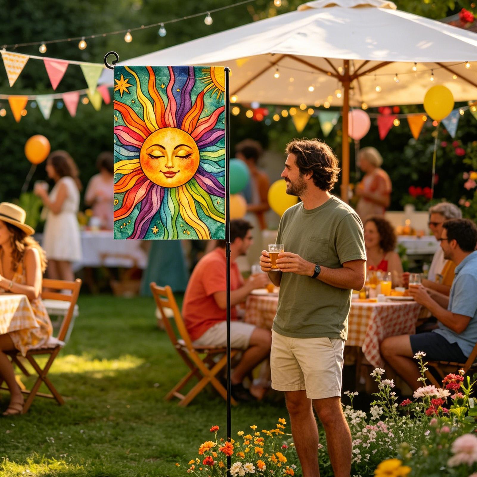 Sun Face Garden Flag 12x18 Inch Double Sided Summer Banner Vibrant Sun Face Flag For Outdoor Patio Porch Lawn Terrace Balcony China Mainland