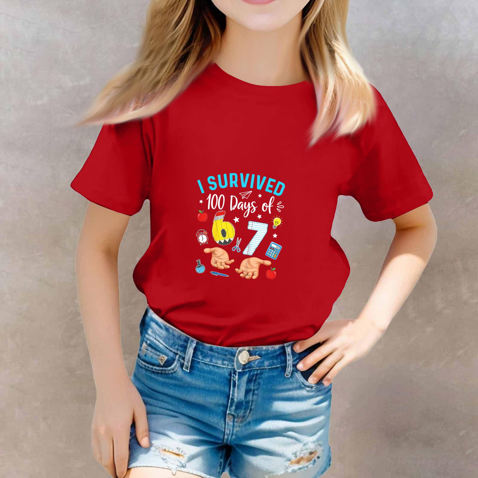 

улица. Футболки для мальчиков и девочек на День Святого Патрика Детский топ с принтом для мальчиков и девочек с коротким рукавом 120 красный