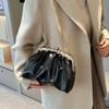 Sac à bandoulière messager moyen en cuir souple Symphony élégant et simple à clip portable, sac décontracté pour femmes, tempérament polyvalent