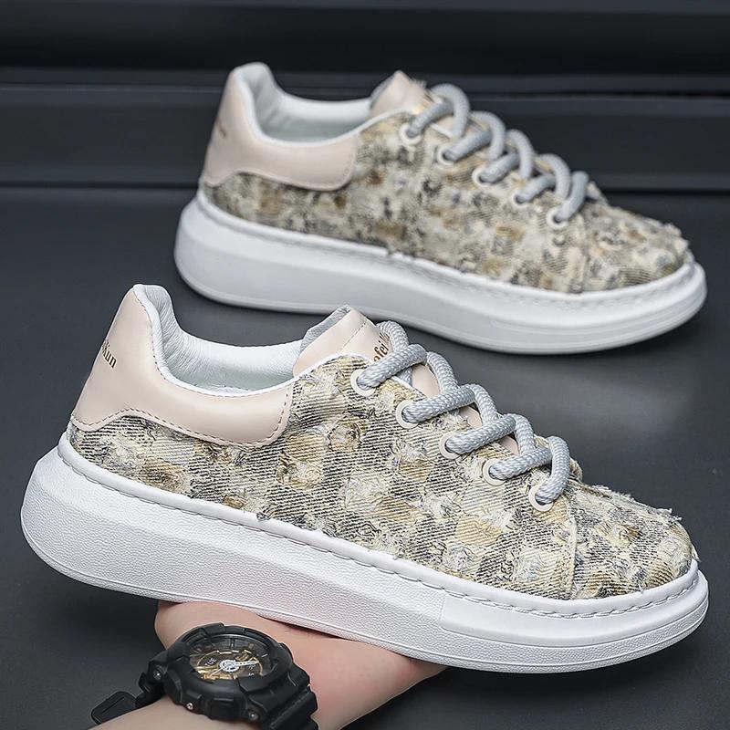 2024 Nauji Pavasario ir Rudens Porų Laisvalaikio Drobės Sportbačiai Madingi Vyriški Bėgimo Bateliai Didelis Dydis Plius Dydis 39-44 Aukštį Didinantys