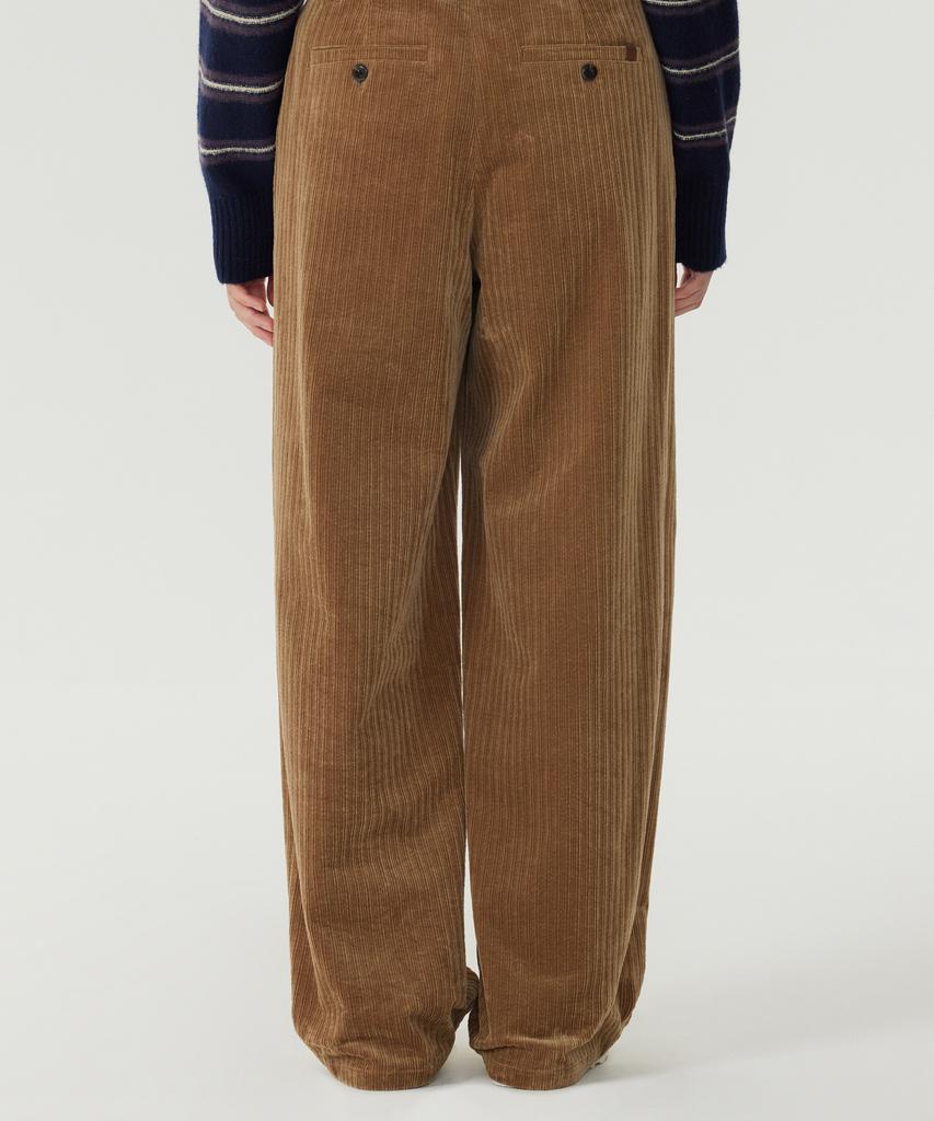COVERNAT WOMAN Corduroy Pintuck Pants Beige