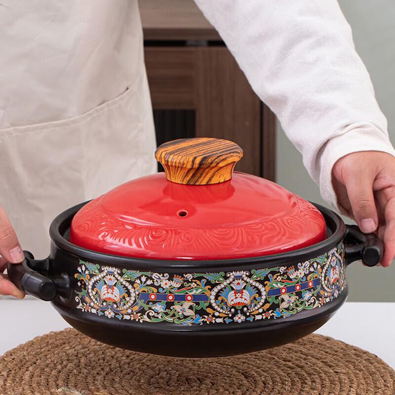 Smaltovaný keramický hrnec Huameiguan, 3,2 l