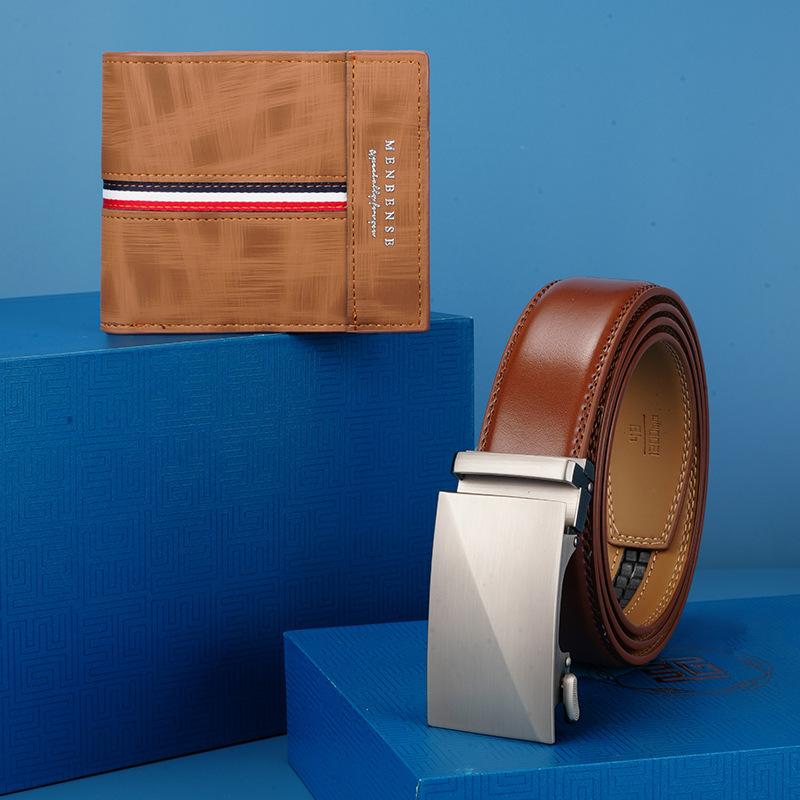 Gift Box Set Men'S Belt Wallet Gift Box Automatic Buckle Belt Wallet Combination Simple Gift-Giving