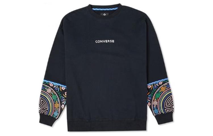 Converse Sweatshirts Unisex Black Crew Neck Thickened Regular 10025058-A03 XS