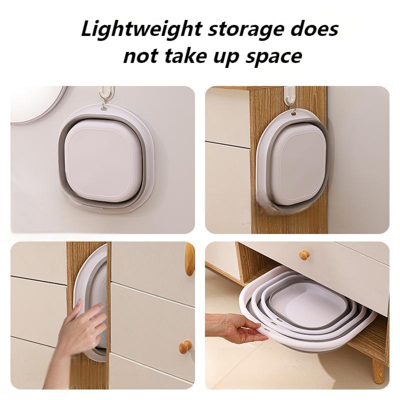 Large Foldable Portable Plastic Compression Washbasin, Suitable For Home, Travel Laundry, Washing Vegetables