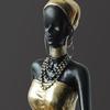 Resins Figure of African Black Woman Sculpture for Adding Cultural Touch to Interior