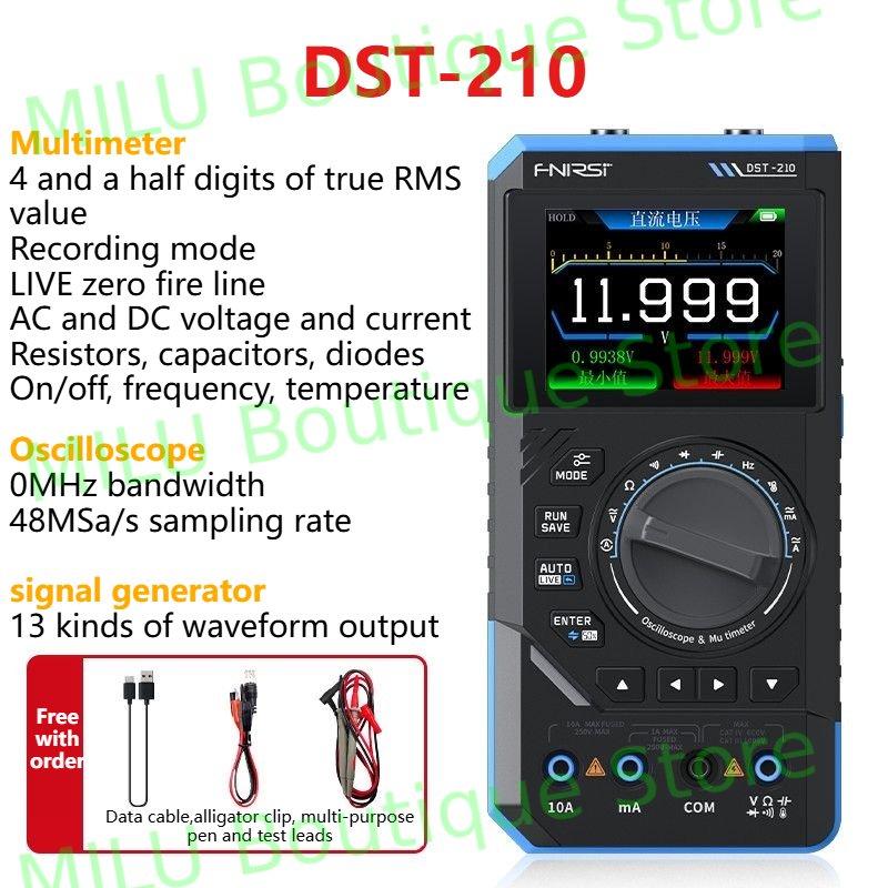 

FNIRSI DST-210 3-в-1 Цифровий мультиметр Осцилограф Джерело сигналу 19999 відліків 10 МГц Багатофункціональні портативні інструменти для електрика