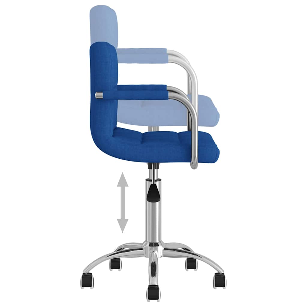 Swivel Dining Chair Blue Fabric
