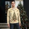 Men's Christmas Cotton Pullover Long Sleeve Outdoor Shirt Vintage Corduroy Button Stand Collar Shirt Casual Sweatshirt Christmas Print Top