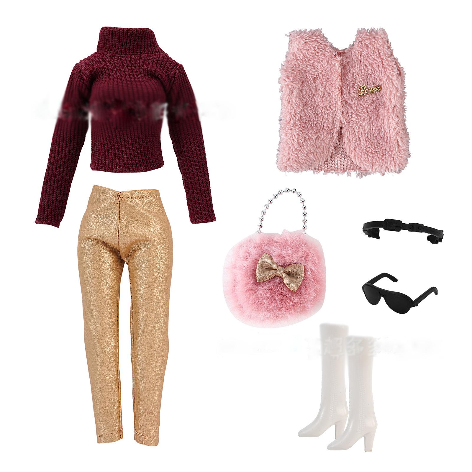

Latest 30Cm Doll Clothes Winter Series Fashion Sweater Jacket Casual Pants Top Long Boots Outfit Accessories For 1/6 Fr Dolls Toys Doll not included
