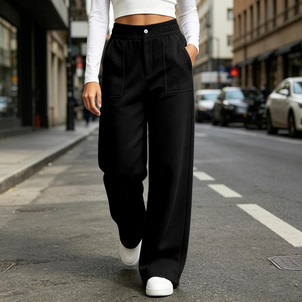Women's Casual Straight Leg Trendy Pants for Work, Weekend and Lounging
