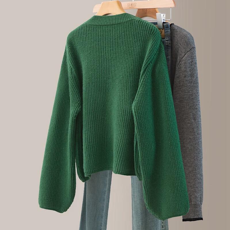 Women's Casual Embroidered Round Neck Long Sleeve Sweater