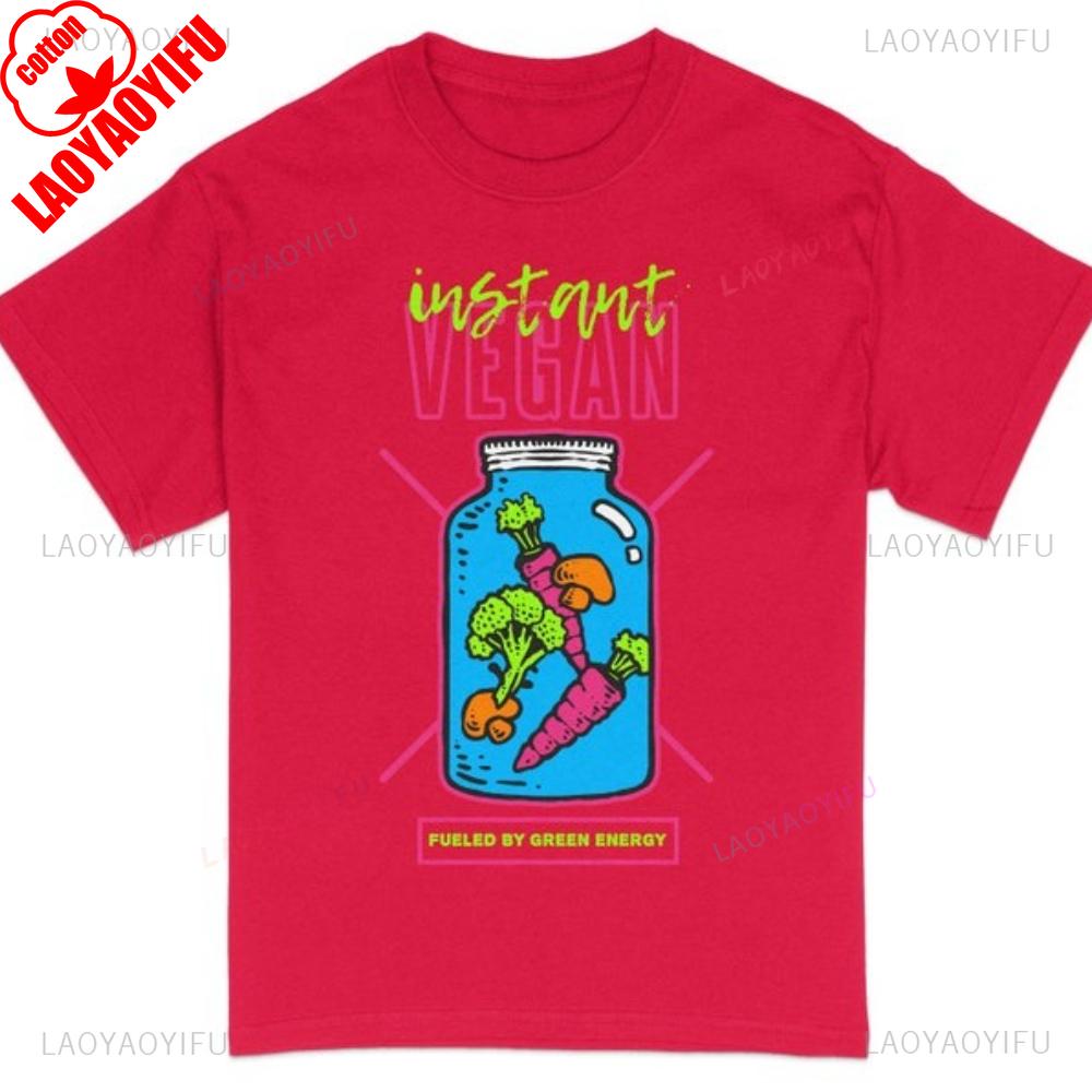 Vegan TShirt Colorful Veggie Jar Graphic Tee Unisex Instant Vegan Apparel EcoFriendly Shirt Hip Hop Harajuku Style Men Women T S