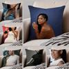 RRegina King Cushion Cover Throw Pillow Cover Hidden Button Durable Polyester Chair Cushion