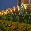 Solar LED Fiber Optic Butterfly Lawn Stake Light - 6 Heads for Outdoor, Garden, Balcony & Camping Decor.