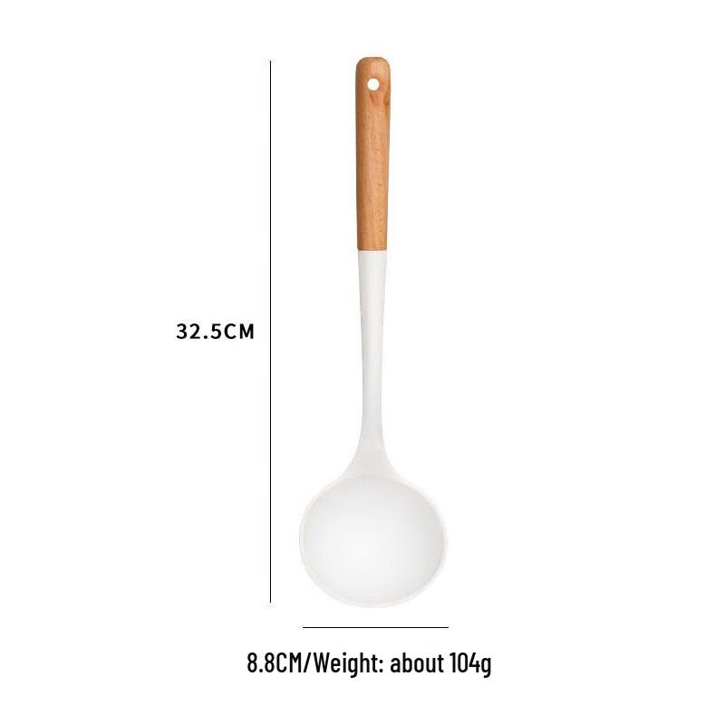 Wutuo Silicone Spatula & Beech Ladle Set