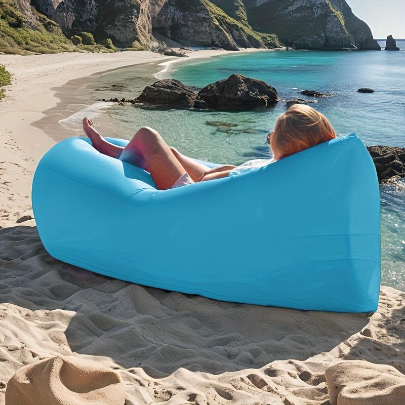 Aufblasbares Gartensofa für eine Person Schnelle Aufblasung 2-in-1 Luftsofa & Schlafsack Tragbar Leicht für Faules Entspannen