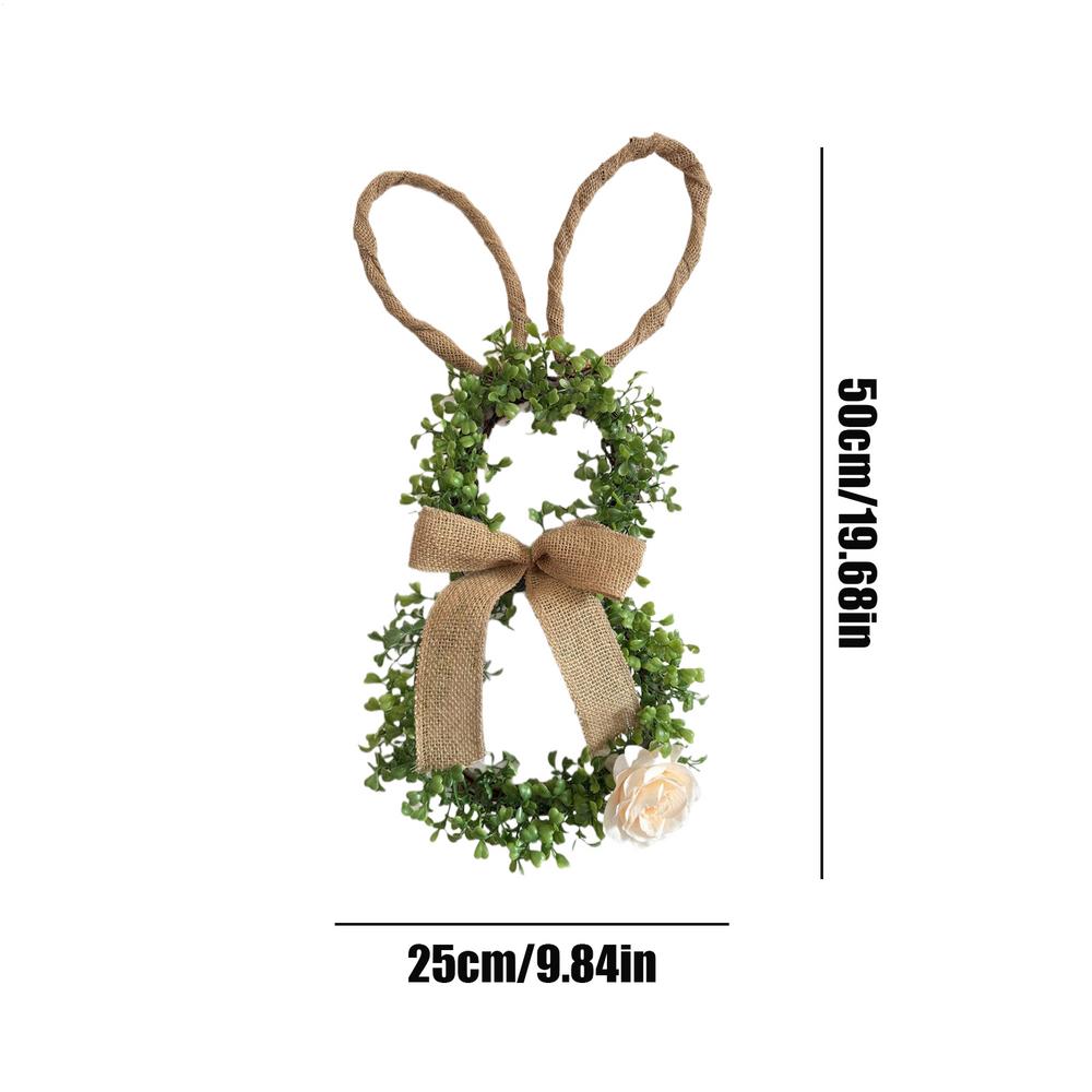 

Easter Bunny Wreath Floral Artificial Plant Flower Rattan Wreath Spring Door Decor Wall Window Hanging Home Garden Ornament