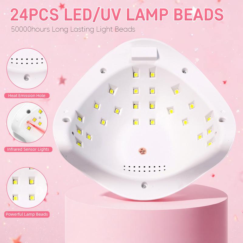 DianaBeauty UV LED Nail Lamp 24 LEDs Nail Dryer with 4 Timer Settings and Display Portable UV Lamp for Curing Gel Nail Polish
