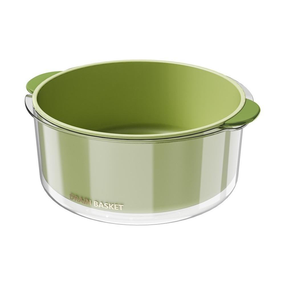 Large Capacity Fruit Washing Basin with Handle Vegetable Fruit Strainer  Kitchen Use S зелёный