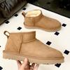 Winter Women Men Real Sheepskin Snow Boots Classic Natural Fur Wool Lined Short Ankle Boots  2026 New Design Warm Non-slip Shoes