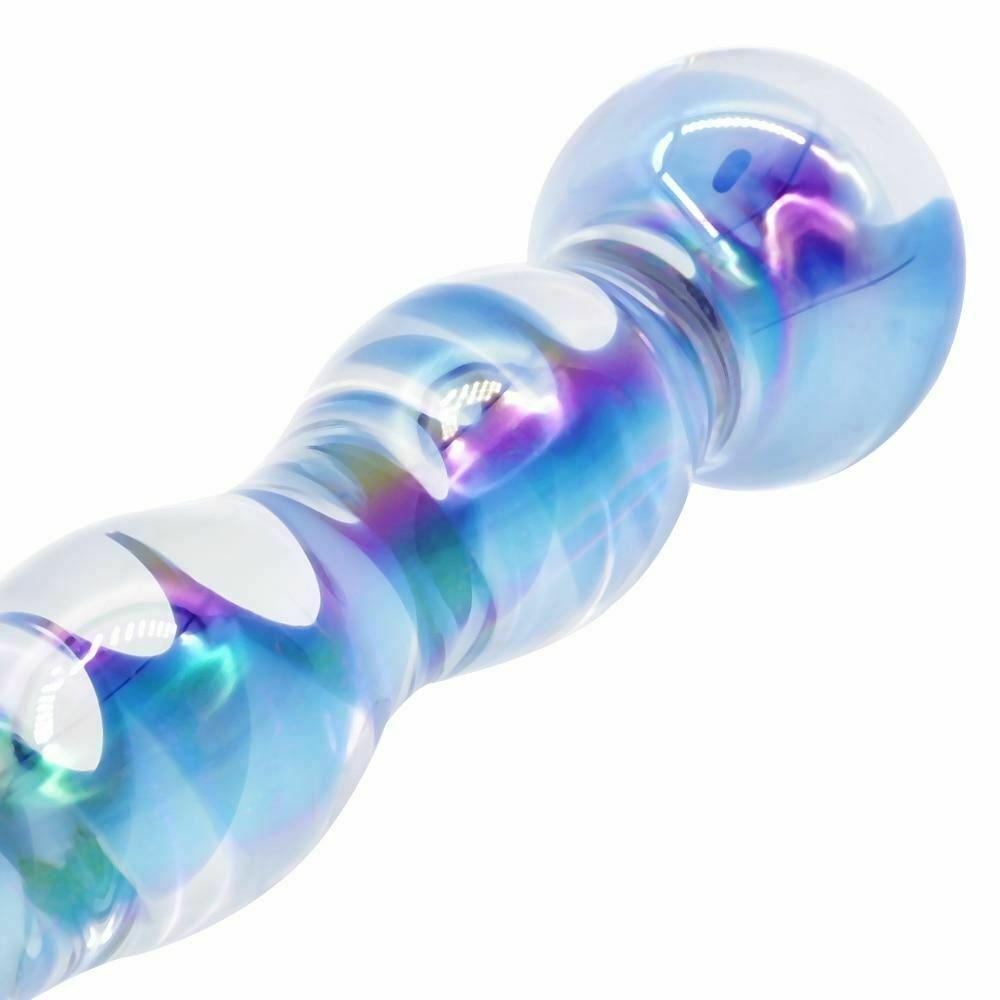 Crystal Glass Dildo Long Butt Plug Waterproof Colourful Anal Beads Non Vibrating Butt Plugs